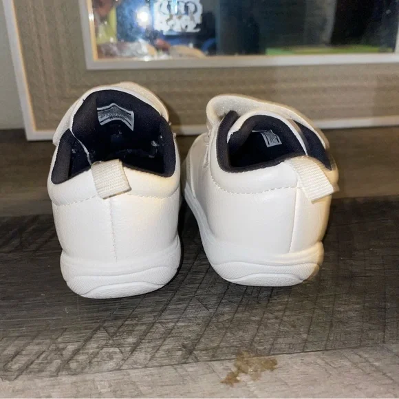 Carter's White and Navy Baby Sneakers - Picture 2 of 6